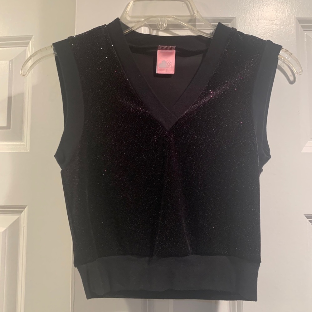 American Apparel black glitter vest size small